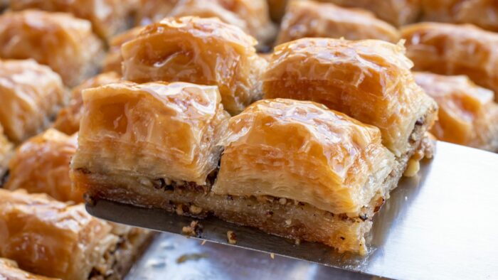 What is traditional baklava made of